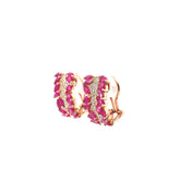 14k Rose Gold 3.00ct Ruby Marquise/ .55ct G SI1 Round Diamond Earrings Effy Preloved